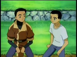 Tenchi talks with his cousin Seina